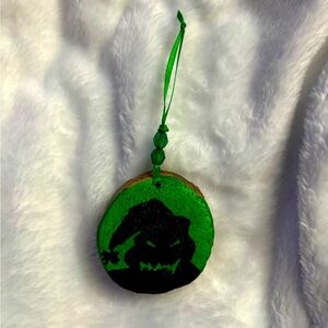 Oogie Boogie Nightmare Before Christmas Hand Painted Wood Slice Ornament